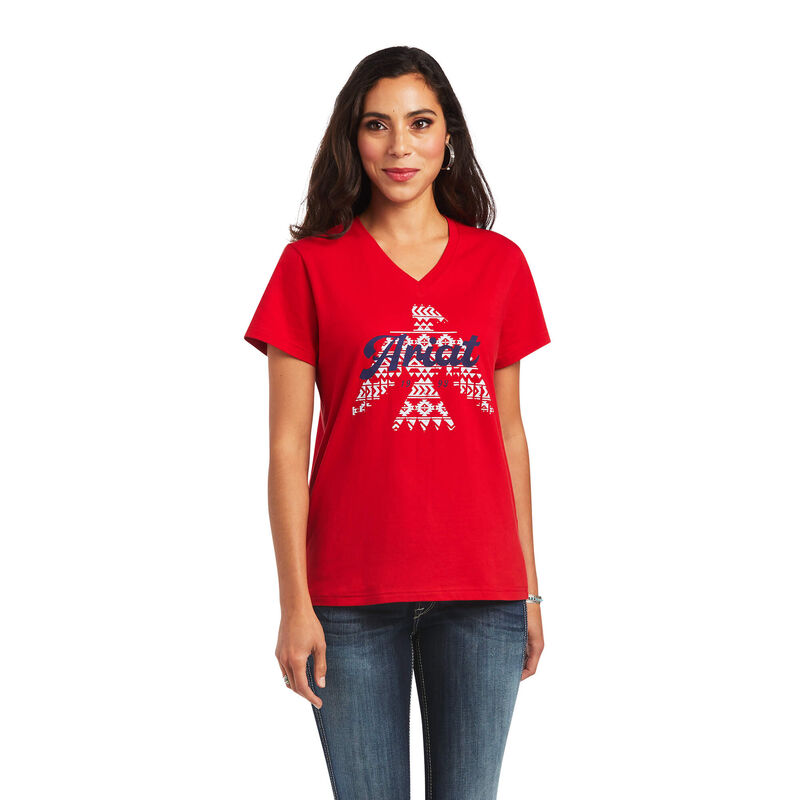 Ariat T-Shirts Damen - Real Firebird Rot ( IYMUJ-0942 )